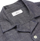 Mr P. - Camp-Collar Washed Cotton-Chambray Shirt - Men - Gray