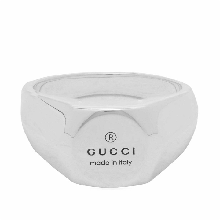Photo: Gucci Women's Trademark Chevalier Ring 10mm in Silver