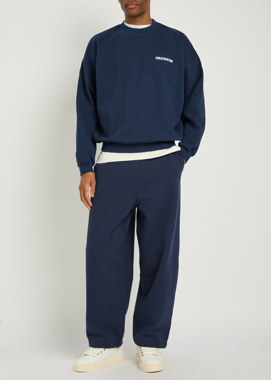 Cole Buxton Sportswear Logo-print Cotton Sweatshirt Navy