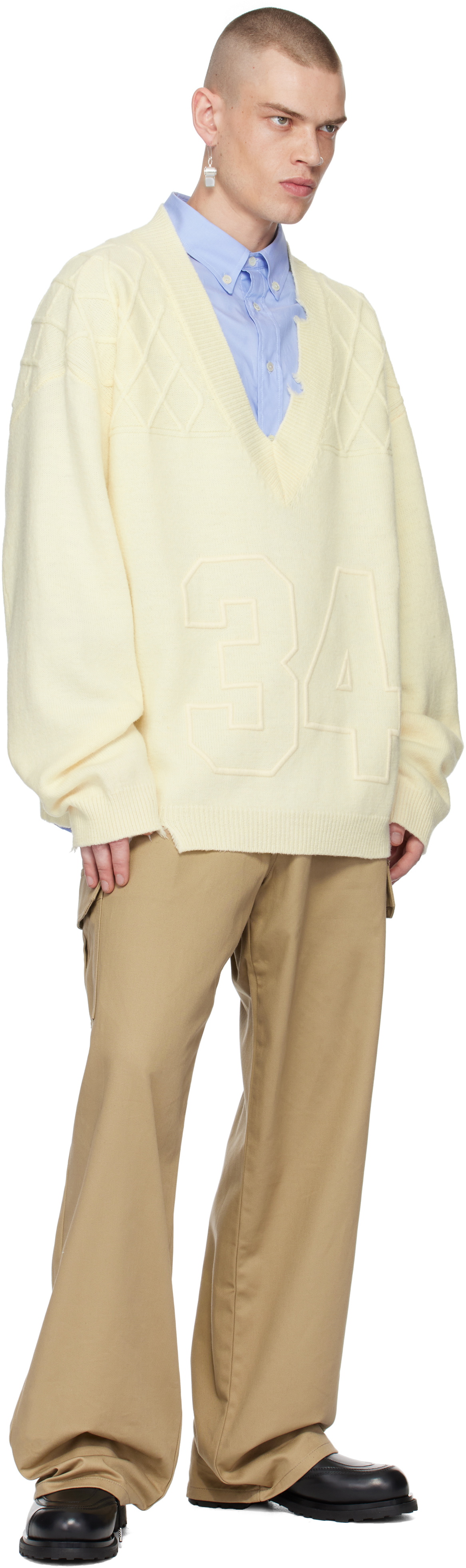 AMBUSH Off-White Destroyed Rib Knit Sweater