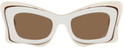 LOEWE Off-White & Beige Multilayer Butterfly Sunglasses