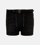 Dodo Bar Or Belted low-rise suede shorts