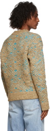 Andersson Bell Beige & Blue Heavy Jacquard Sweater