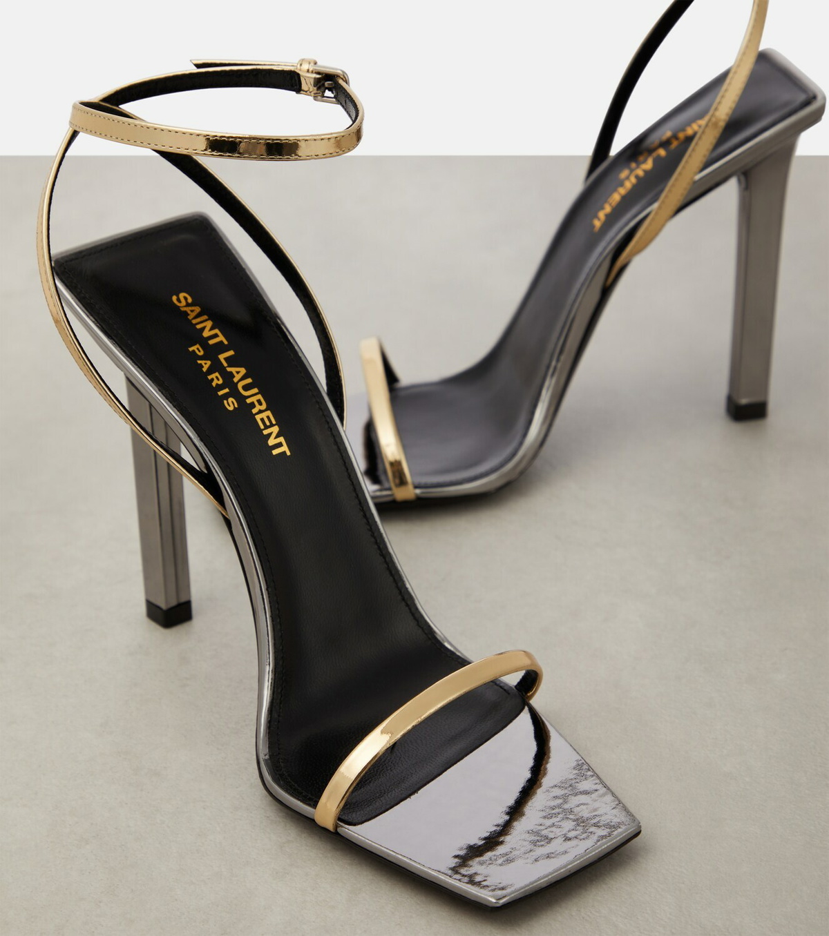 Saint Laurent Pam metallic leather sandals Saint Laurent