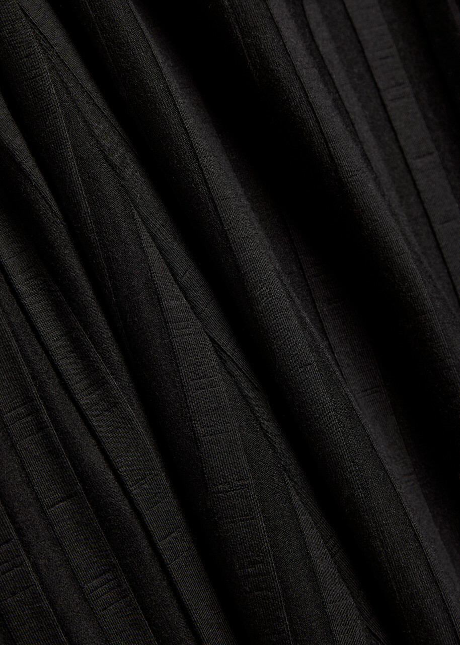 Reformation Libra Subtle-stripe Stretch-jersey Mini Dress Black