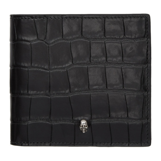 Photo: Alexander McQueen Black Croc Skull Wallet