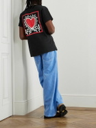 Wacko Maria - Keith Haring Printed Cotton-Jersey T-Shirt - Black