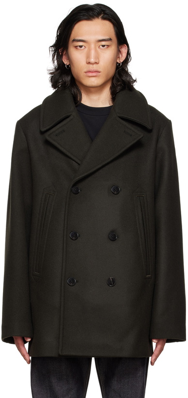 Photo: Jil Sander Green Double-Breasted Peacoat