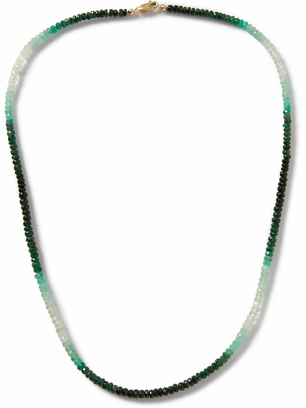 Photo: Roxanne First - Gold Emerald Beaded Necklace