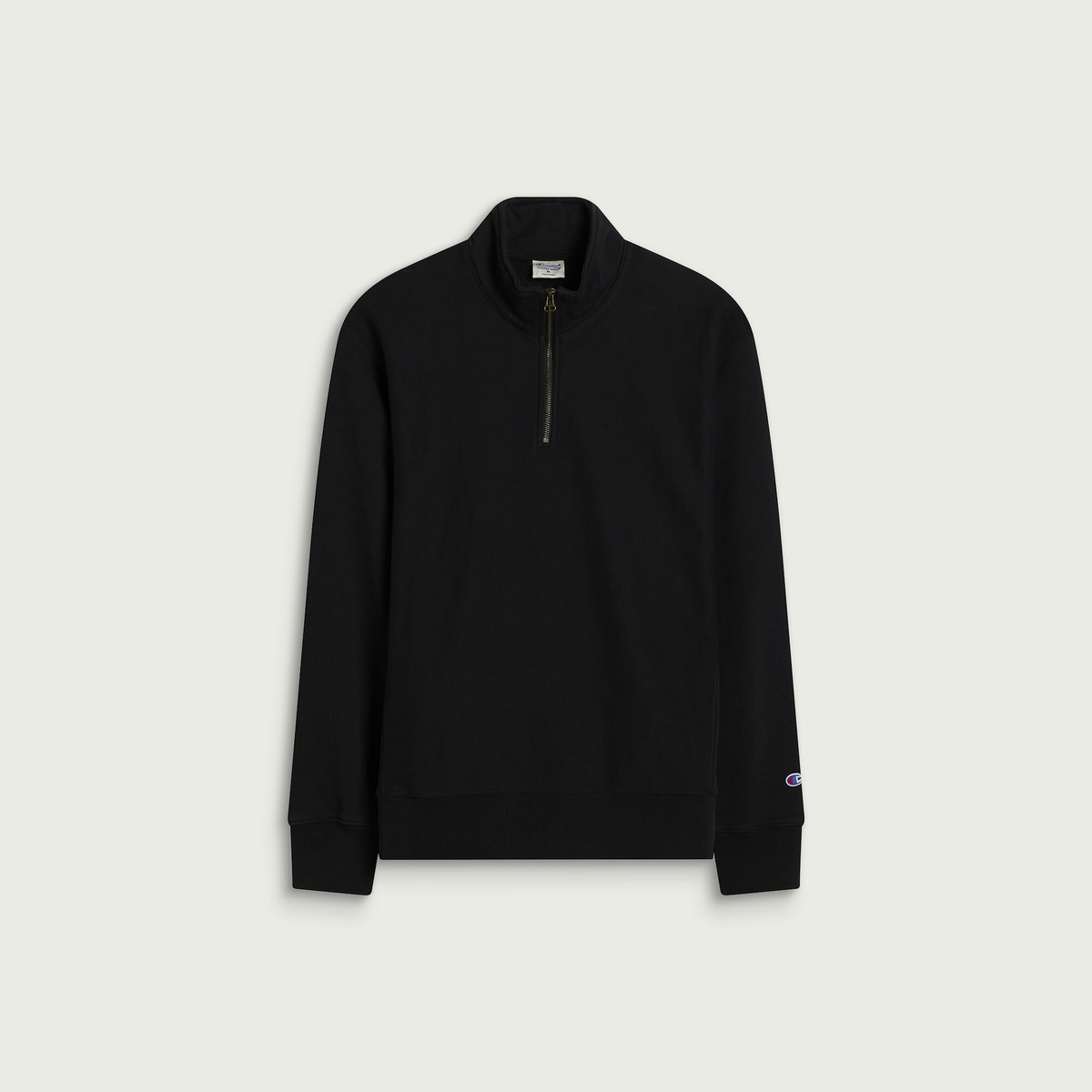 Champion Men's Reverse Weave Half Zip Sweatshirt in Black