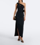 Coperni Floral-appliqué asymmetric cocktail dress