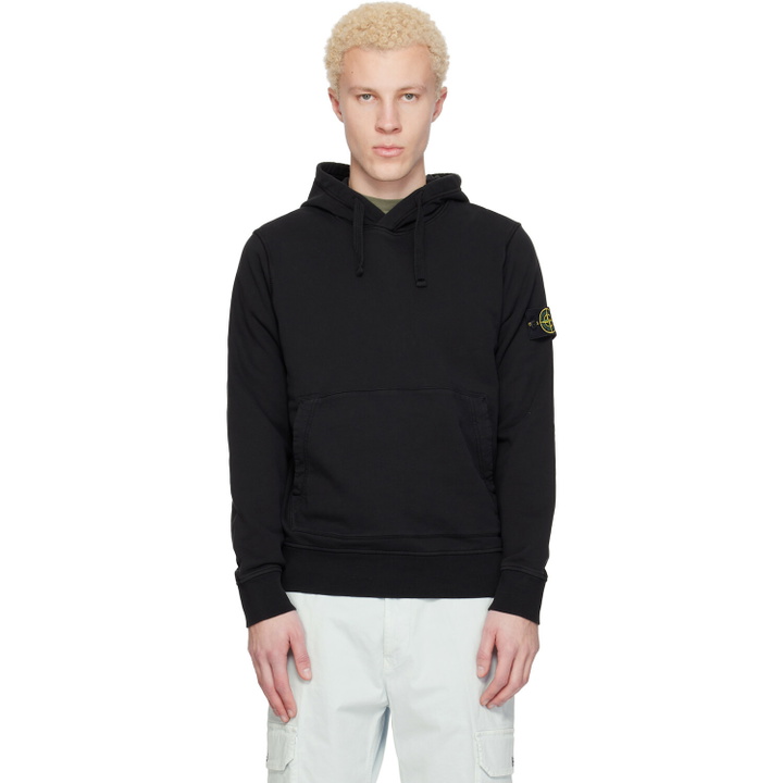 Photo: Stone Island Black 6100062 Organic Cotton Fleece Hoodie