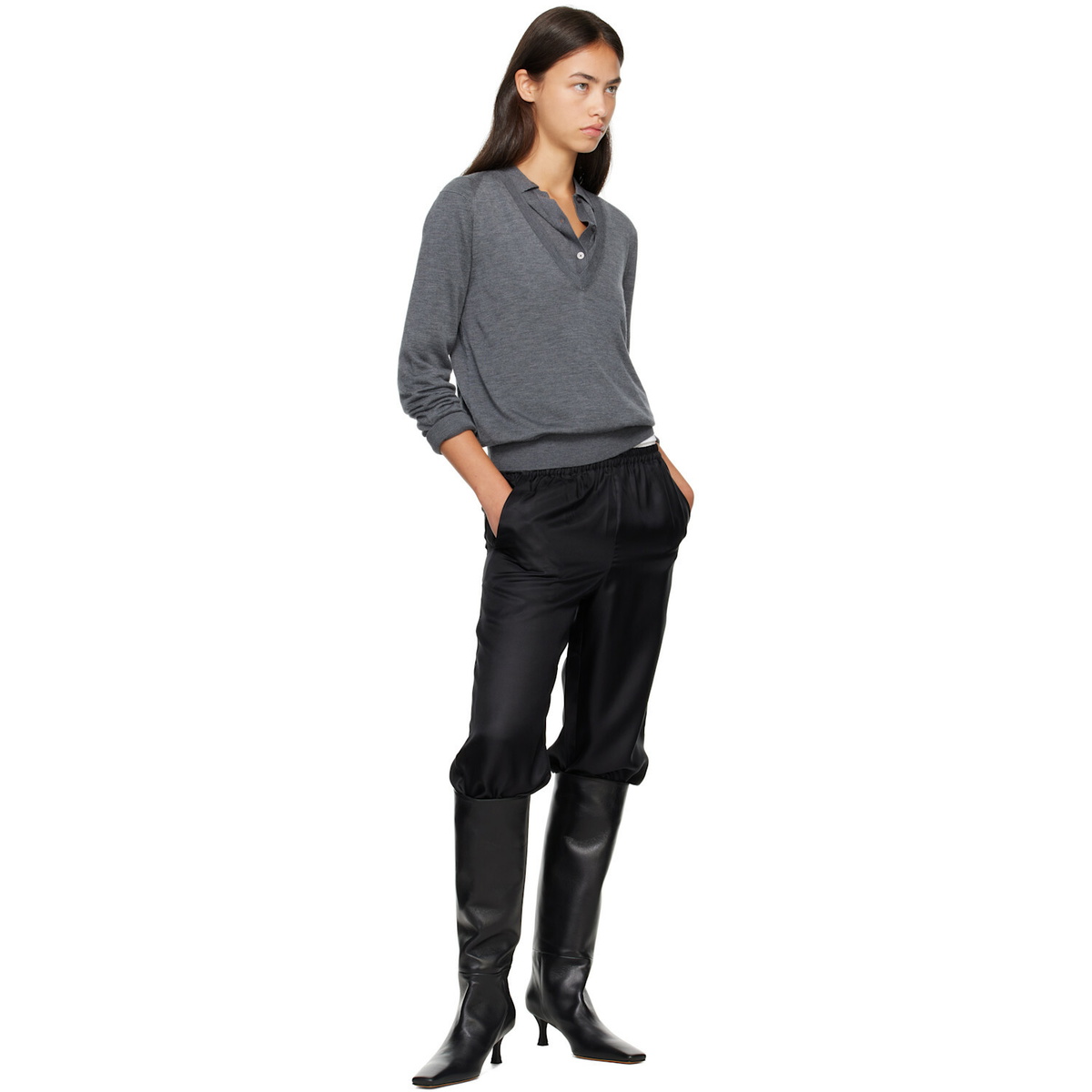 Proenza Schouler Black Trap Tall Boots