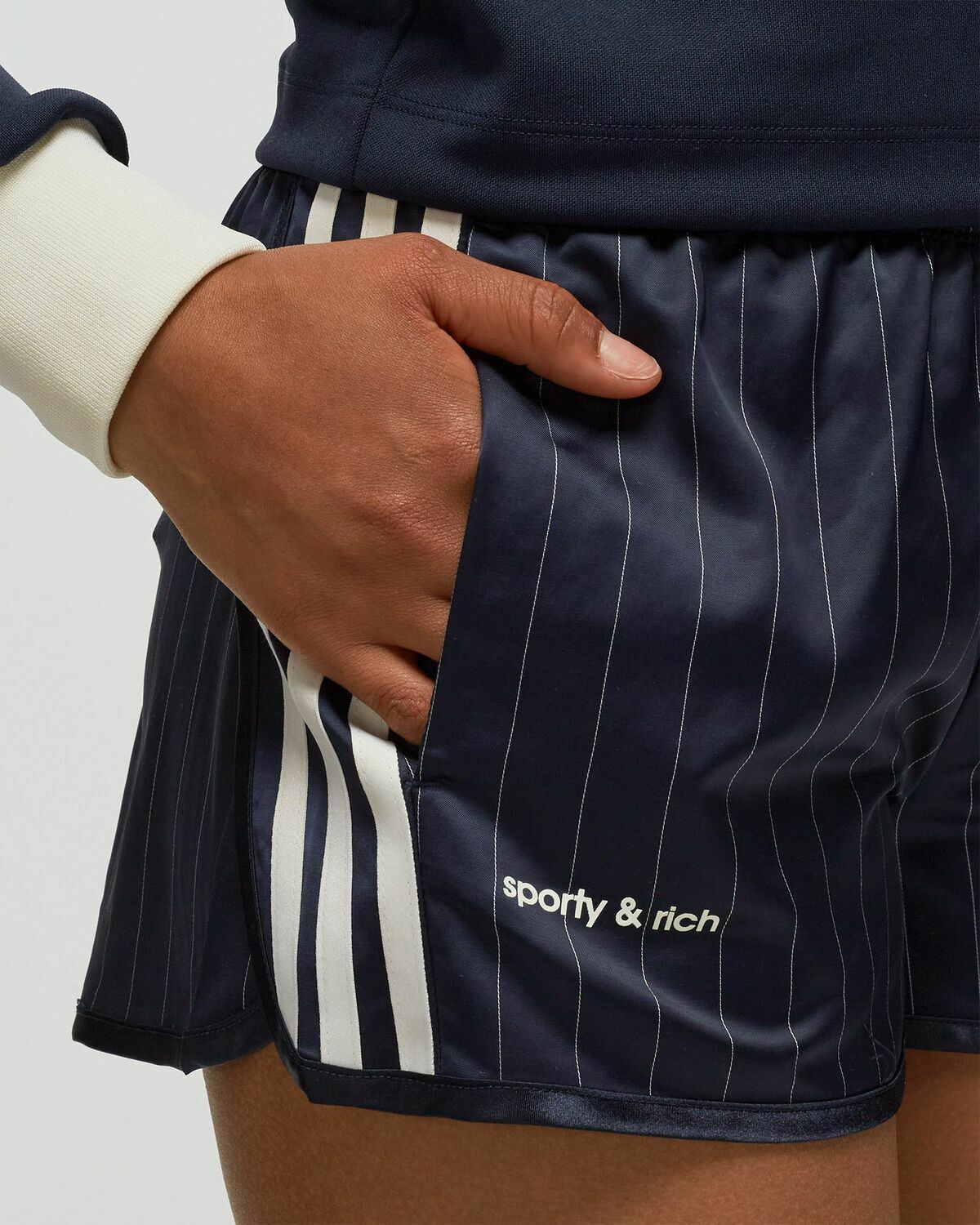 Adidas Wmns Sporty & Rich Shorts Blue - Womens - Sport & Team