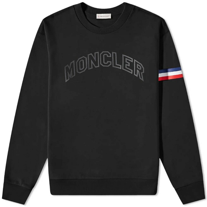 Photo: Moncler Men's Arch Logo Crew Sweat in Black