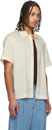 Dunst Off-White Collared Striped Shirt