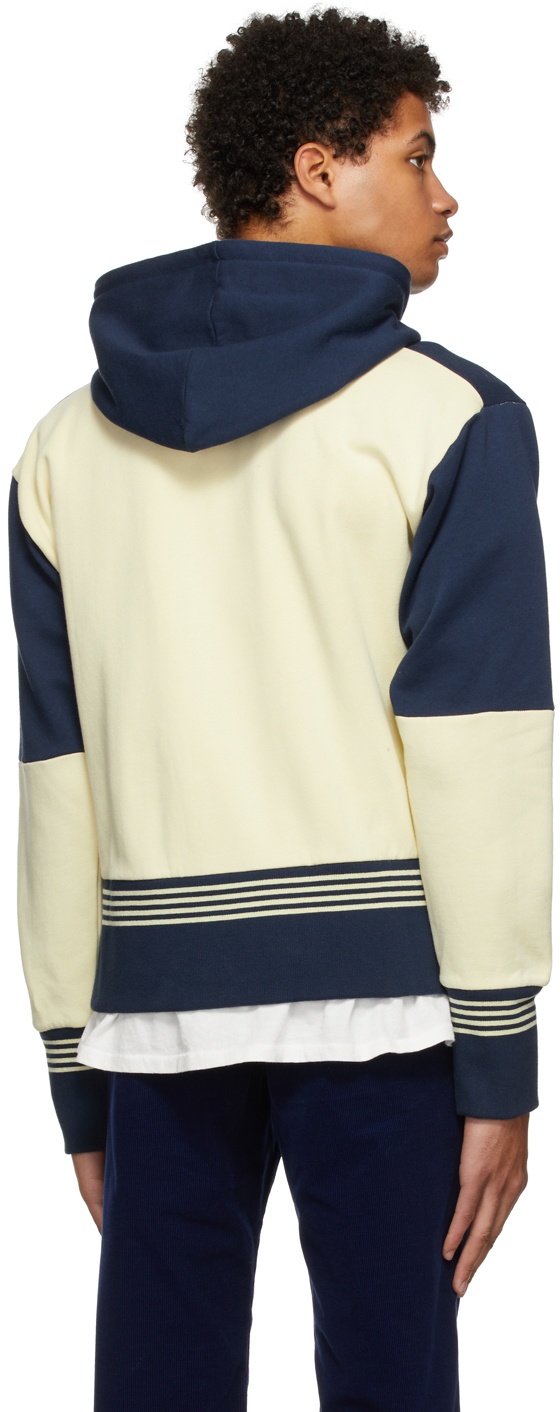 Wales Bonner Off-White & Blue Stereo Hoodie Wales Bonner