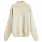 MHL by Margaret Howell Men's T-Shape Roll Neck Knit Sweatshirt in Light Natural