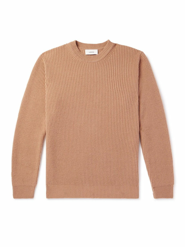 Photo: Lardini - Ribbed Wool and Cashmere-Blend Sweater - Brown