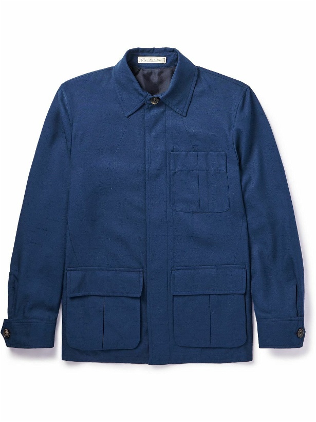Photo: UMIT BENAN B - Explorer Slub Linen Shirt Jacket - Blue