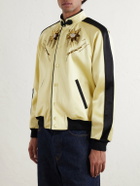 Valentino Garavani - Embellished Satin Bomber Jacket - Yellow