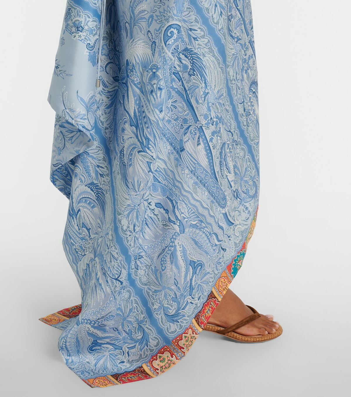 Etro Paisley asymmetric silk maxi dress