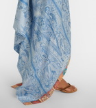 Etro Paisley asymmetric silk maxi dress