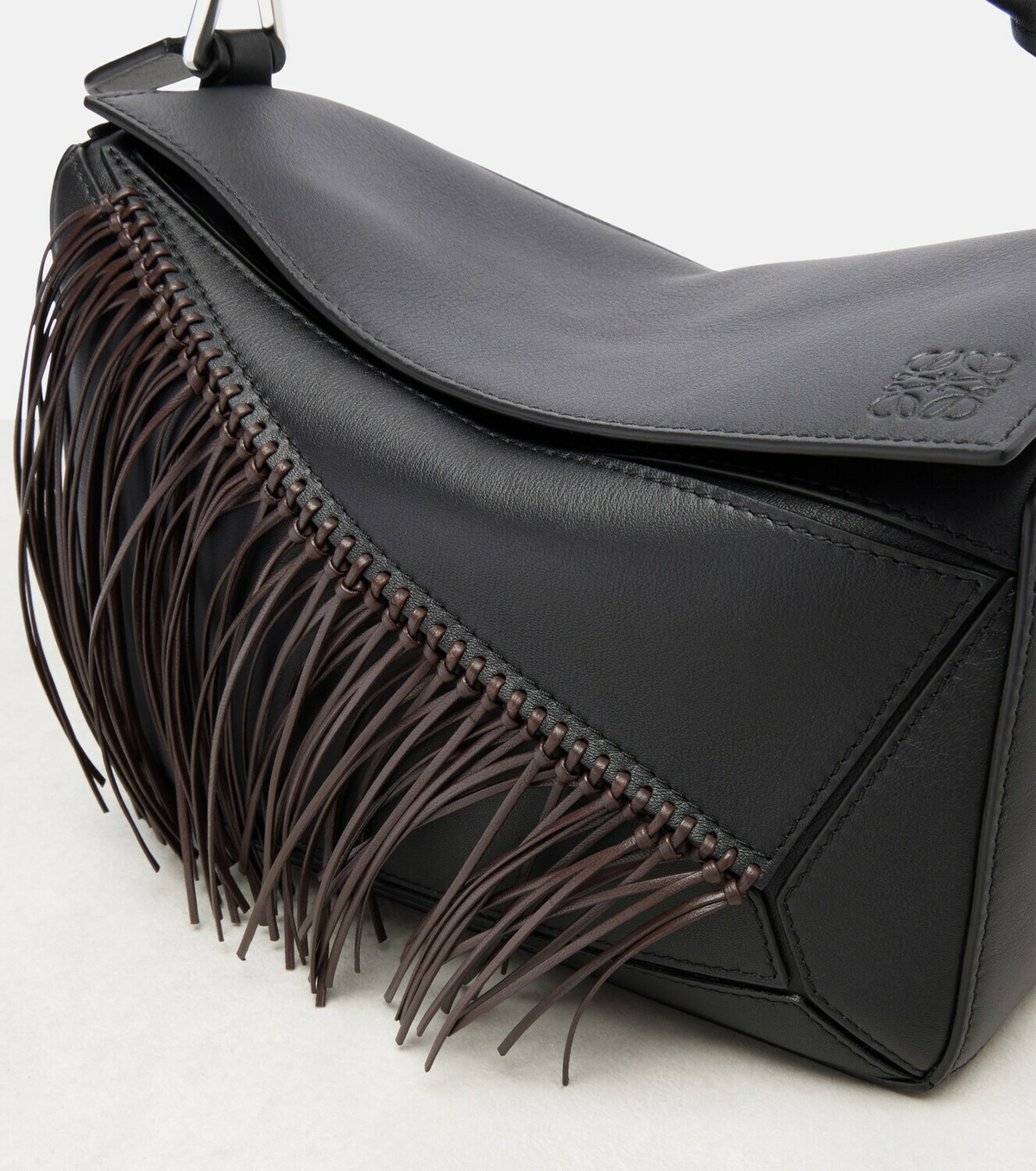Loewe Puzzle Small fringed leather shoulder bag