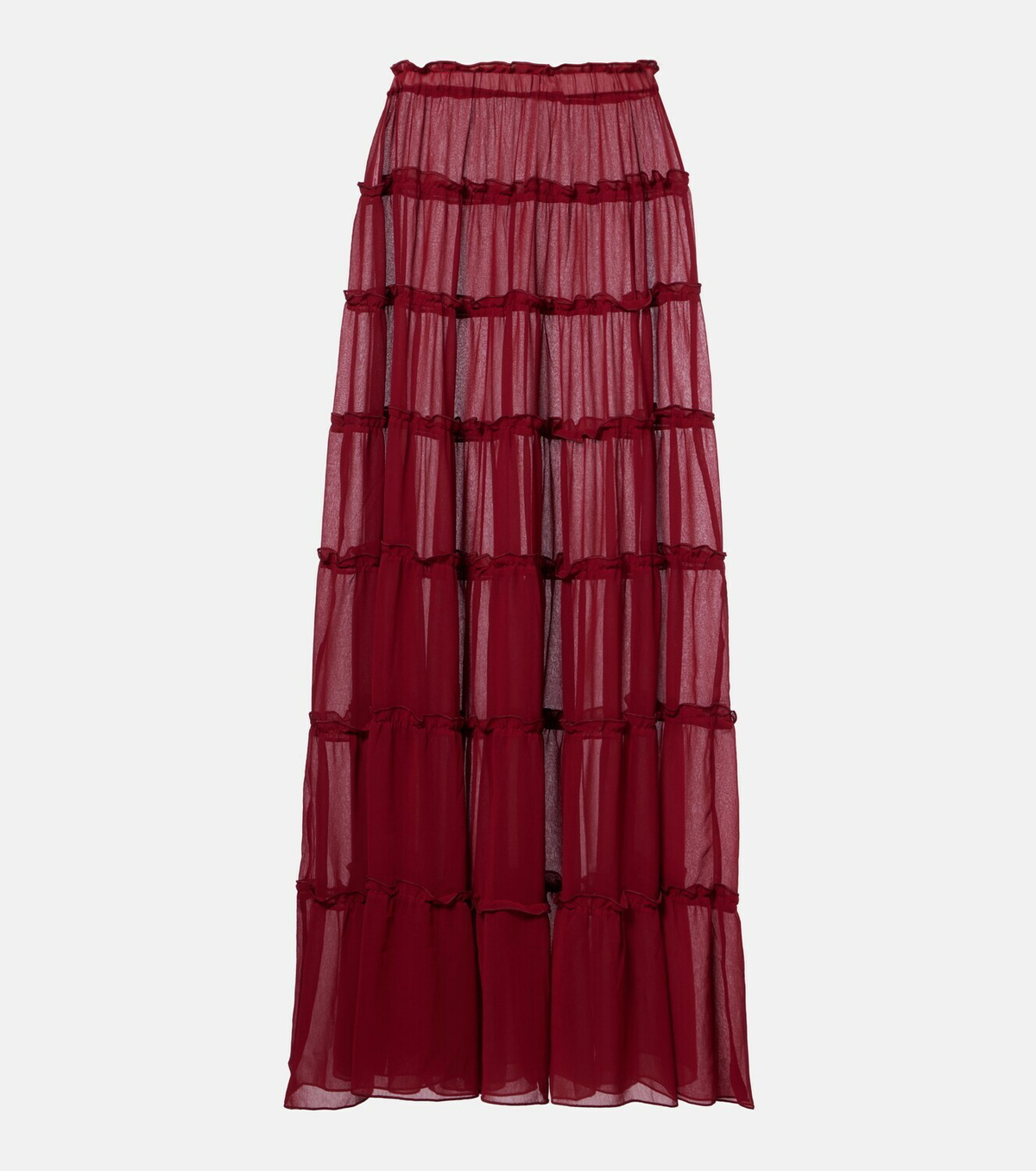 Bananhot Elma tiered semi-sheer maxi skirt