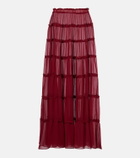 Bananhot Elma tiered semi-sheer maxi skirt
