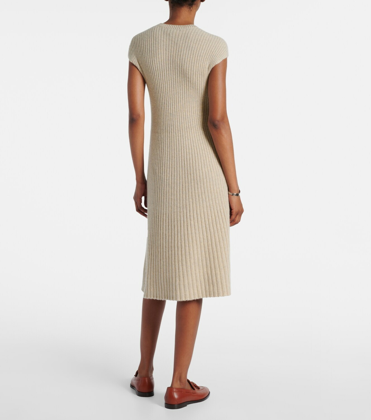 Loro Piana Ribbed-knit cashmere midi dress