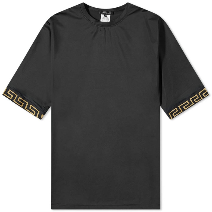 Photo: Versace Men's Greek Band Sleeve T-Shirt in Black/Gold