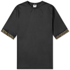 Versace Men's Greek Band Sleeve T-Shirt in Black/Gold