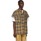 Fear of God Tan Plaid Short Sleeve Flannel Shirt