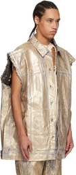 Rick Owens DRKSHDW Gold Hollywood Jumbo Worker Denim Vest