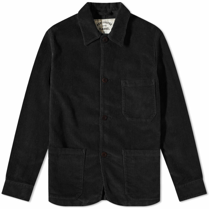 Photo: Portuguese Flannel Men's Labura Corduroy Chore Jacket in Black