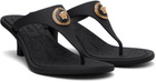Versace Black Alia Rubber Thong Heeled Sandals