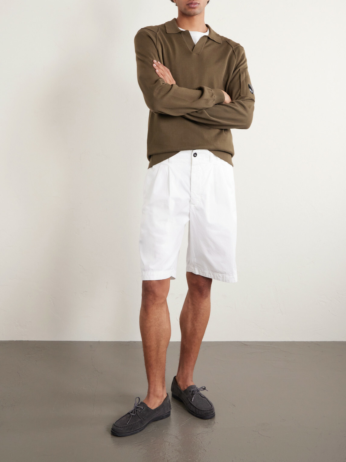 C.P. Company - Logo-Appliquéd Sea Island Cotton Polo Sweater - Green