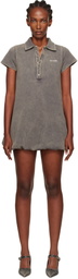 We11done Gray Bubble Polo Minidress