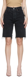 AGOLDE Black Ira Loose Denim Shorts