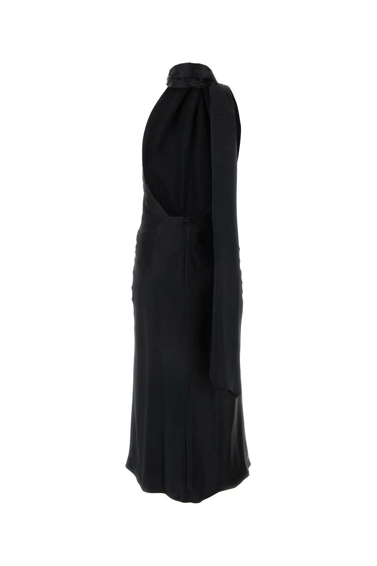 ワンピース MAX MARA BLACK SILK MOLI LONG DRESS Max Mara Black Silk Moli Long Dress Max Mara