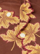 BODE - Harvest Floor Camp-Collar Embroidered Printed Cotton-Poplin Shirt - Brown