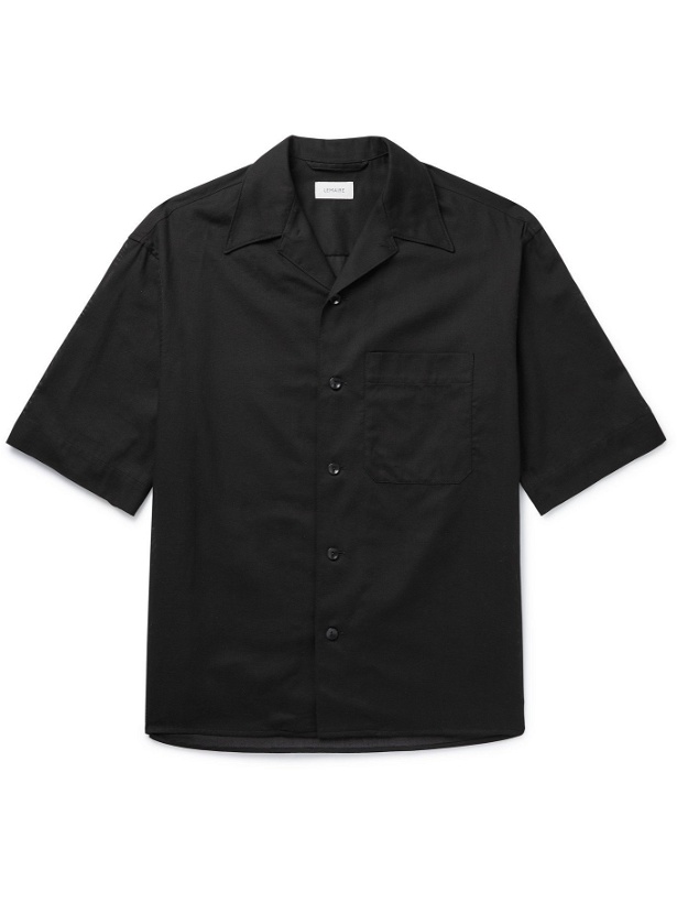 Photo: LEMAIRE - Camp-Collar Cotton-Poplin Shirt - Black - IT 52