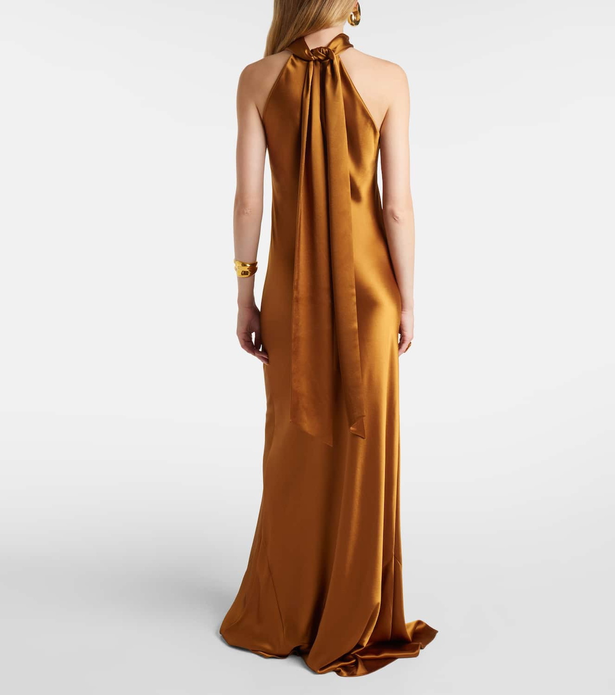 Galvan Sienna halterneck satin gown