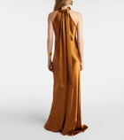 Galvan Sienna halterneck satin gown