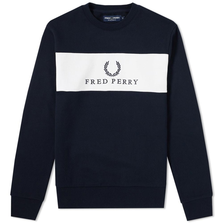 Photo: Fred Perry Panel Embroidered Sweat Blue