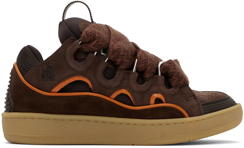 Lanvin SSENSE Exclusive Brown & Orange Curb Sneakers Lanvin