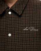 Les Deux Les Deux Varsity Houndstooth Wool Jacket Brown/Grey - Mens - Bomber Jackets