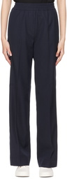 Maison Kitsuné Navy Polyester Trousers