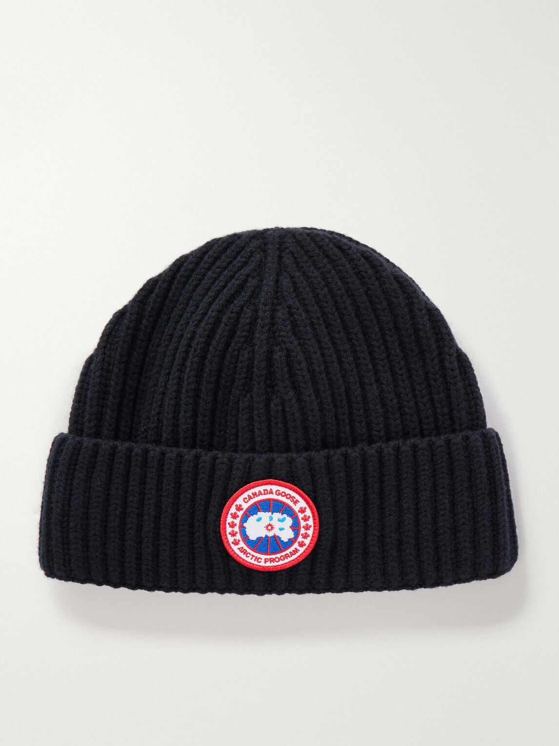 Canada Goose - Logo-Appliquéd Ribbed Wool and Cashmere-Blend Beanie - Black